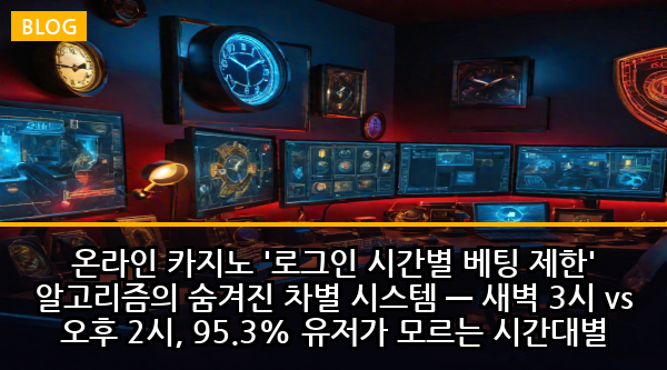 온라인 카지노 '로그인 시간별 베팅 제한' 알고리즘의 숨겨진 차별 시스템 — 새벽 3시 vs 오후 2시, 95.3% 유저가 모르는 시간대별 베팅 한도 조작의 진실