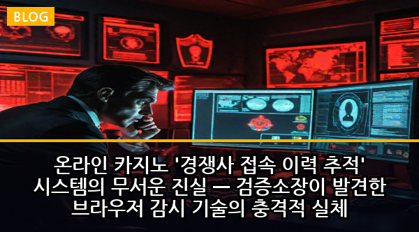 온라인 카지노 '경쟁사 접속 이력 추적' 시스템의 무서운 진실 — 검증소장이 발견한 브라우저 감시 기술의 충격적 실체