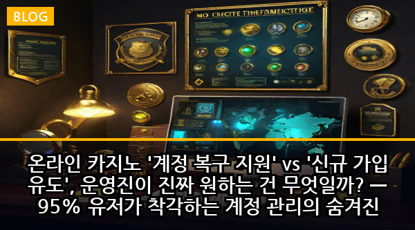 온라인 카지노 '계정 복구 지원' vs '신규 가입 유도', 운영진이 진짜 원하는 건 무엇일까? — 95% 유저가 착각하는 계정 관리의 숨겨진 진실