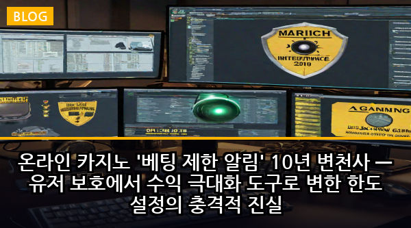 온라인 카지노 '베팅 제한 알림' 10년 변천사 — 유저 보호에서 수익 극대화 도구로 변한 한도 설정의 충격적 진실