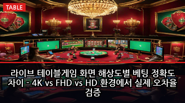 라이브 테이블게임 화면 해상도별 베팅 정확도 차이 - 4K vs FHD vs HD 환경에서 실제 오차율 검증