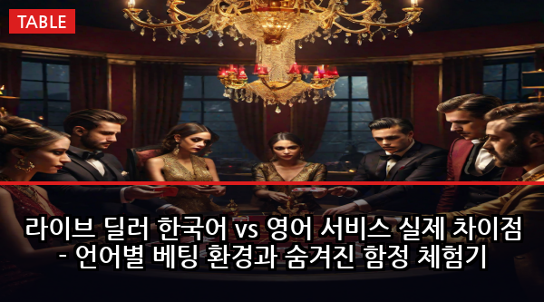라이브 딜러 한국어 vs 영어 서비스 실제 차이점 - 언어별 베팅 환경과 숨겨진 함정 체험기