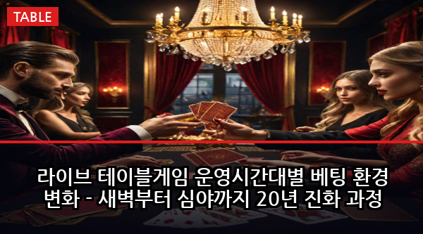라이브 테이블게임 운영시간대별 베팅 환경 변화 - 새벽부터 심야까지 20년 진화 과정