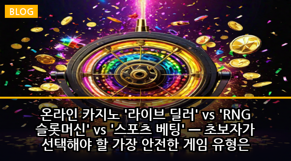 온라인 카지노 '라이브 딜러' vs 'RNG 슬롯머신' vs '스포츠 베팅' — 초보자가 선택해야 할 가장 안전한 게임 유형은