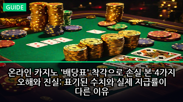 온라인 카지노 '배당표' 착각으로 손실 본 4가지 오해와 진실: 표기된 수치와 실제 지급률이 다른 이유
