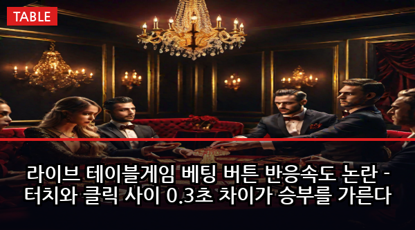 라이브 테이블게임 베팅 버튼 반응속도 논란 - 터치와 클릭 사이 0.3초 차이가 승부를 가른다