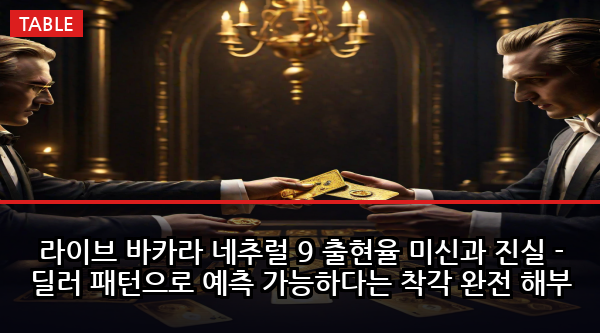라이브 바카라 네추럴 9 출현율 미신과 진실 - 딜러 패턴으로 예측 가능하다는 착각 완전 해부