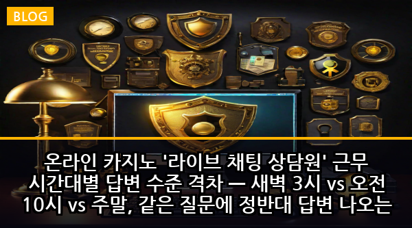 온라인 카지노 '라이브 채팅 상담원' 근무 시간대별 답변 수준 격차 — 새벽 3시 vs 오전 10시 vs 주말, 같은 질문에 정반대 답변 나오는 충격적 현실