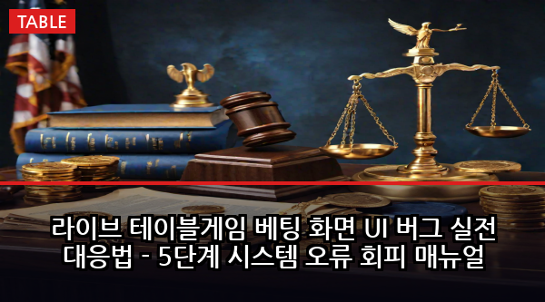 라이브 테이블게임 베팅 화면 UI 버그 실전 대응법 - 5단계 시스템 오류 회피 매뉴얼