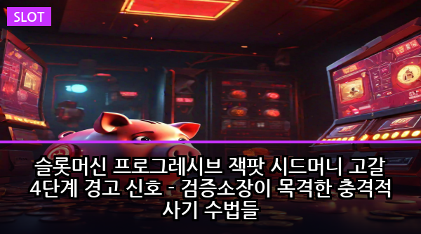 슬롯머신 프로그레시브 잭팟 시드머니 고갈 4단계 경고 신호 - 검증소장이 목격한 충격적 사기 수법들