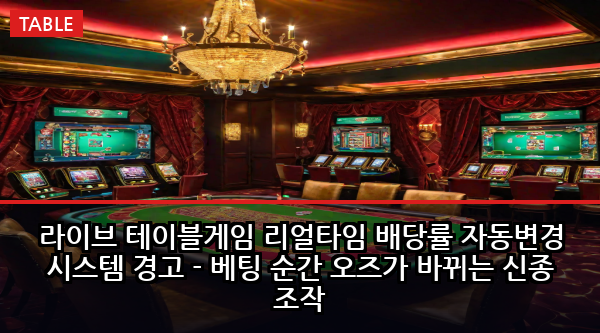 라이브 테이블게임 리얼타임 배당률 자동변경 시스템 경고 - 베팅 순간 오즈가 바뀌는 신종 조작