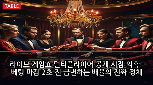 라이브 게임쇼 멀티플라이어 공개 시점 의혹 - 베팅 마감 2초 전 급변하는 배율의 진짜 정체