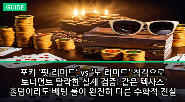포커 '팟 리미트' vs '노 리미트' 착각으로 토너먼트 탈락한 실제 검증: 같은 텍사스 홀덤이라도 배팅 룰이 완전히 다른 수학적 진실