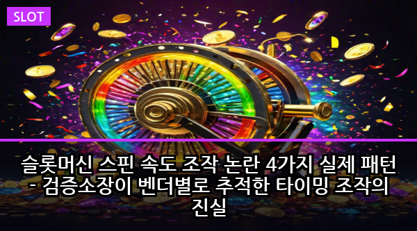 슬롯머신 스핀 속도 조작 논란 4가지 실제 패턴 - 검증소장이 벤더별로 추적한 타이밍 조작의 진실