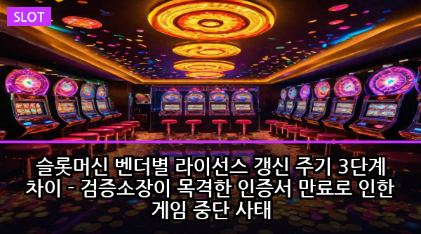 슬롯머신 벤더별 라이선스 갱신 주기 3단계 차이 - 검증소장이 목격한 인증서 만료로 인한 게임 중단 사태