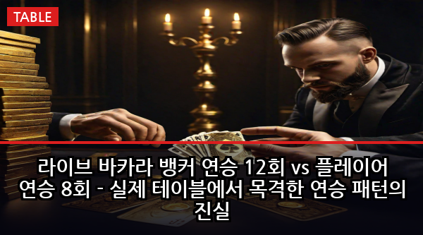 라이브 바카라 뱅커 연승 12회 vs 플레이어 연승 8회 - 실제 테이블에서 목격한 연승 패턴의 진실