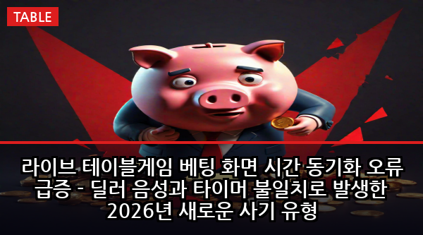 라이브 테이블게임 베팅 화면 시간 동기화 오류 급증 - 딜러 음성과 타이머 불일치로 발생한 2026년 새로운 사기 유형