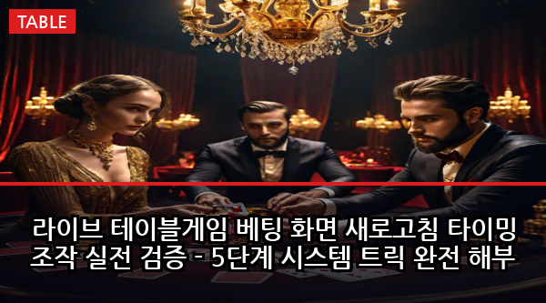 라이브 테이블게임 베팅 화면 새로고침 타이밍 조작 실전 검증 - 5단계 시스템 트릭 완전 해부