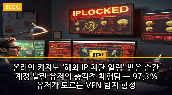 온라인 카지노 '해외 IP 차단 알림' 받은 순간 계정 날린 유저의 충격적 체험담 — 97.3% 유저가 모르는 VPN 탐지 함정