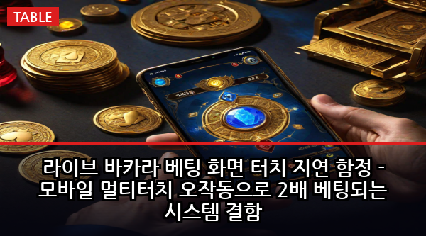 라이브 바카라 베팅 화면 터치 지연 함정 - 모바일 멀티터치 오작동으로 2배 베팅되는 시스템 결함