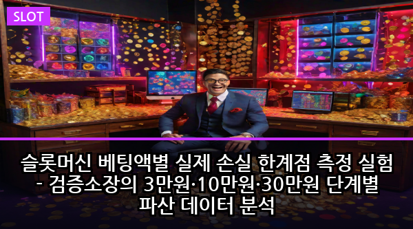 슬롯머신 베팅액별 실제 손실 한계점 측정 실험 - 검증소장의 3만원·10만원·30만원 단계별 파산 데이터 분석