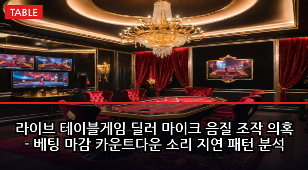 라이브 테이블게임 딜러 마이크 음질 조작 의혹 - 베팅 마감 카운트다운 소리 지연 패턴 분석