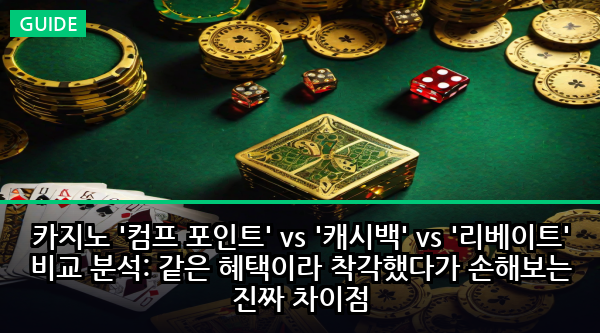 카지노 '컴프 포인트' vs '캐시백' vs '리베이트' 비교 분석: 같은 혜택이라 착각했다가 손해보는 진짜 차이점