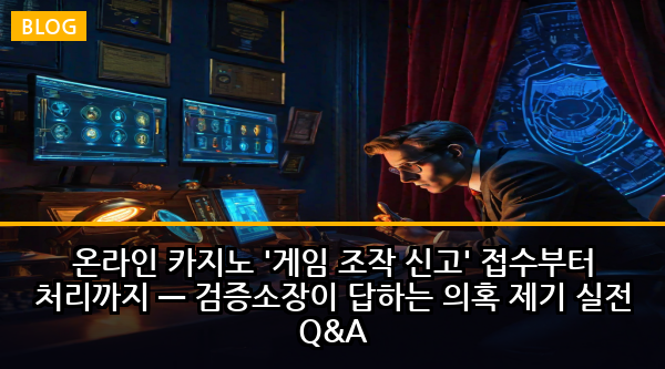 온라인 카지노 '게임 조작 신고' 접수부터 처리까지 — 검증소장이 답하는 의혹 제기 실전 Q&A