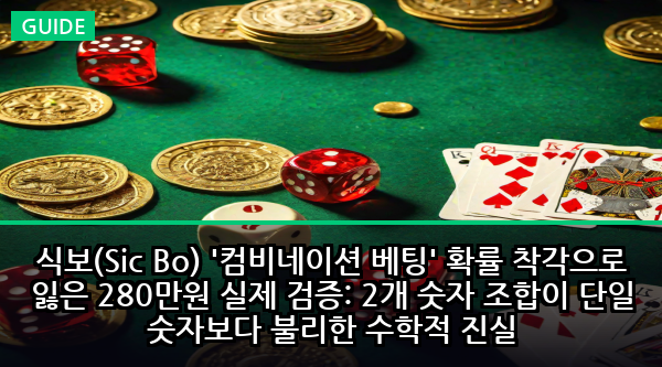 식보(Sic Bo) '컴비네이션 베팅' 확률 착각으로 잃은 280만원 실제 검증: 2개 숫자 조합이 단일 숫자보다 불리한 수학적 진실
