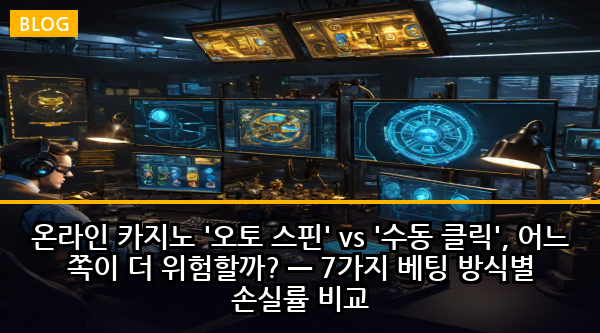 온라인 카지노 '오토 스핀' vs '수동 클릭', 어느 쪽이 더 위험할까? — 7가지 베팅 방식별 손실률 비교