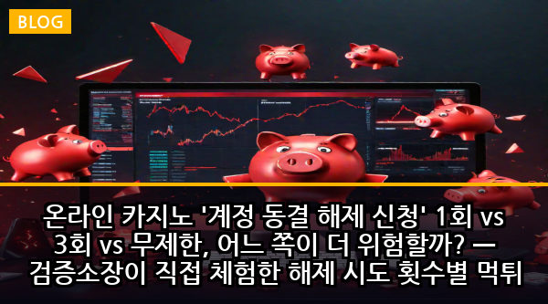 온라인 카지노 '계정 동결 해제 신청' 1회 vs 3회 vs 무제한, 어느 쪽이 더 위험할까? — 검증소장이 직접 체험한 해제 시도 횟수별 먹튀 확률 분석