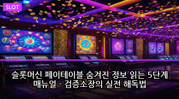 슬롯머신 페이테이블 숨겨진 정보 읽는 5단계 매뉴얼 - 검증소장의 실전 해독법