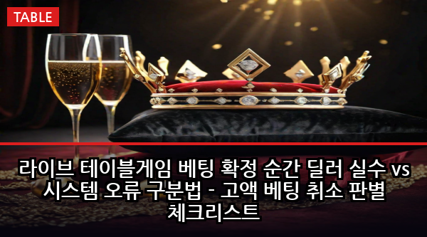 라이브 테이블게임 베팅 확정 순간 딜러 실수 vs 시스템 오류 구분법 - 고액 베팅 취소 판별 체크리스트