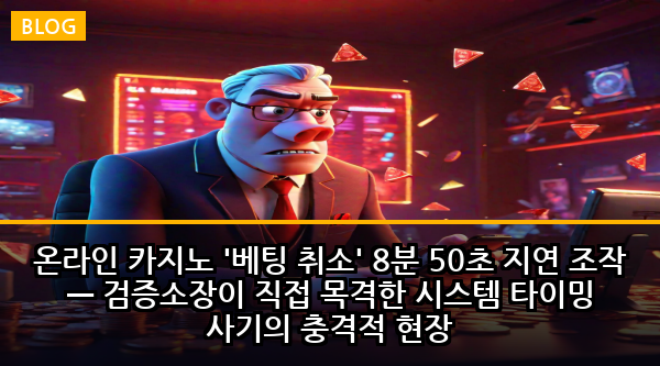 온라인 카지노 '베팅 취소' 8분 50초 지연 조작 — 검증소장이 직접 목격한 시스템 타이밍 사기의 충격적 현장