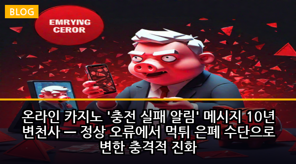 온라인 카지노 '충전 실패 알림' 메시지 10년 변천사 — 정상 오류에서 먹튀 은폐 수단으로 변한 충격적 진화