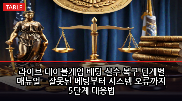 라이브 테이블게임 베팅 실수 복구 단계별 매뉴얼 - 잘못된 베팅부터 시스템 오류까지 5단계 대응법