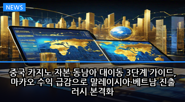 중국 카지노 자본 동남아 대이동 3단계 가이드, 마카오 수익 급감으로 말레이시아·베트남 진출 러시 본격화
