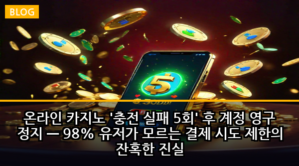 온라인 카지노 '충전 실패 5회' 후 계정 영구 정지 — 98% 유저가 모르는 결제 시도 제한의 잔혹한 진실