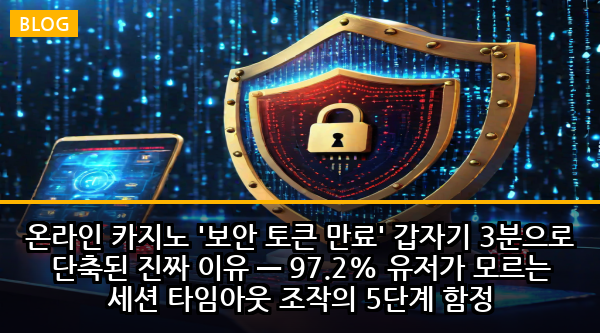 온라인 카지노 '보안 토큰 만료' 갑자기 3분으로 단축된 진짜 이유 — 97.2% 유저가 모르는 세션 타임아웃 조작의 5단계 함정