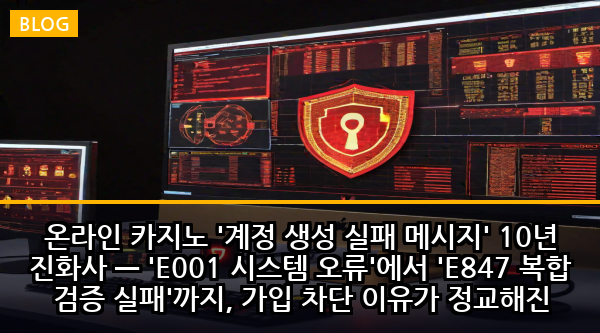 온라인 카지노 '계정 생성 실패 메시지' 10년 진화사 — 'E001 시스템 오류'에서 'E847 복합 검증 실패'까지, 가입 차단 이유가 정교해진 숨겨진 진실