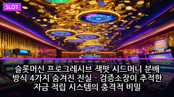 슬롯머신 프로그레시브 잭팟 시드머니 분배 방식 4가지 숨겨진 진실 - 검증소장이 추적한 자금 적립 시스템의 충격적 비밀