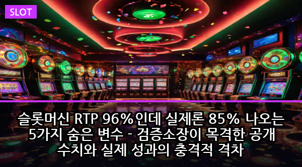 슬롯머신 RTP 96%인데 실제론 85% 나오는 5가지 숨은 변수 - 검증소장이 목격한 공개 수치와 실제 성과의 충격적 격차
