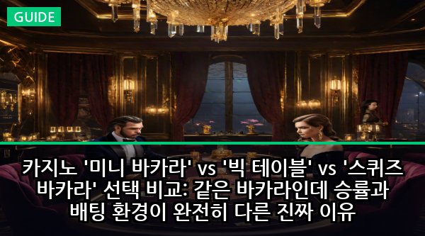 카지노 '미니 바카라' vs '빅 테이블' vs '스퀴즈 바카라' 선택 비교: 같은 바카라인데 승률과 배팅 환경이 완전히 다른 진짜 이유