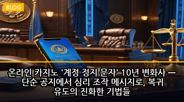 온라인 카지노 '계정 정지 문자' 10년 변화사 — 단순 공지에서 심리 조작 메시지로, 복귀 유도의 진화한 기법들