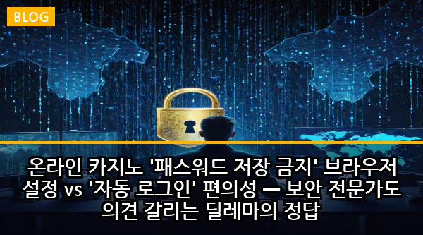 온라인 카지노 '패스워드 저장 금지' 브라우저 설정 vs '자동 로그인' 편의성 — 보안 전문가도 의견 갈리는 딜레마의 정답