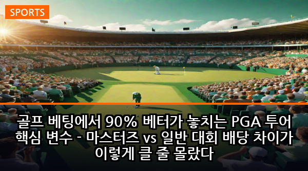 골프 베팅에서 90% 베터가 놓치는 PGA 투어 핵심 변수 - 마스터즈 vs 일반 대회 배당 차이가 이렇게 클 줄 몰랐다