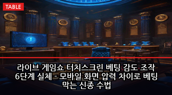 라이브 게임쇼 터치스크린 베팅 감도 조작 6단계 실체 - 모바일 화면 압력 차이로 베팅 막는 신종 수법