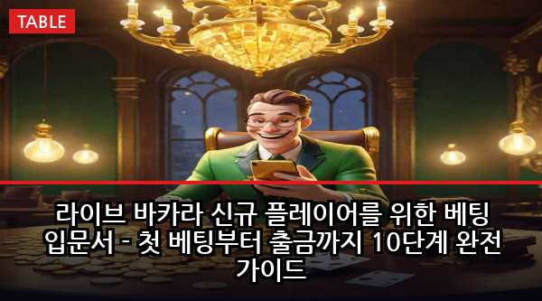 라이브 바카라 신규 플레이어를 위한 베팅 입문서 - 첫 베팅부터 출금까지 10단계 완전 가이드