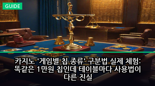 카지노 '게임별 칩 종류' 구분법 실제 체험: 똑같은 1만원 칩인데 테이블마다 사용법이 다른 진실