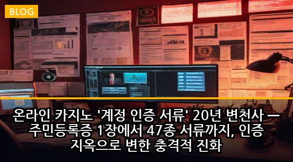 온라인 카지노 '계정 인증 서류' 20년 변천사 — 주민등록증 1장에서 47종 서류까지, 인증 지옥으로 변한 충격적 진화